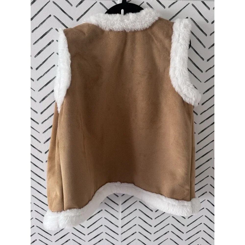 Shabby Chic Girl's Suede like Lined Vest‎ Girls Size Medium 7/8